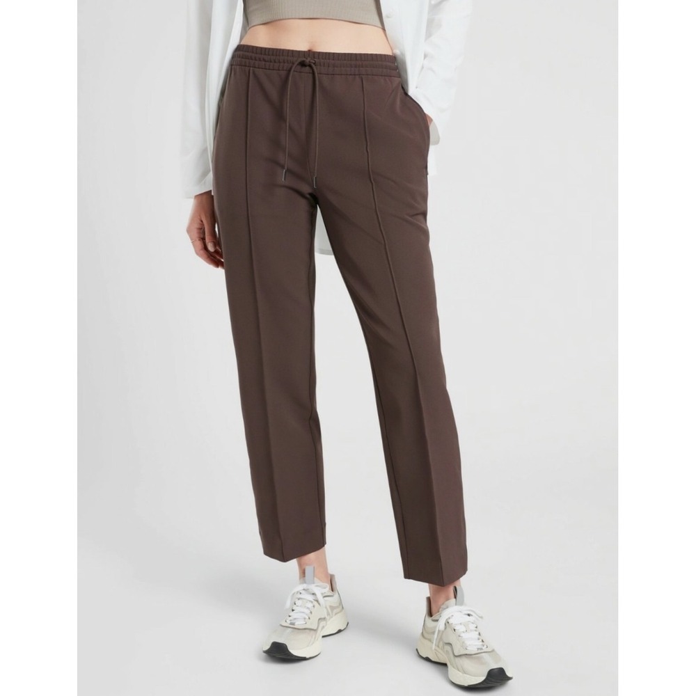 Athleta Brown Endeavor Straight Leg Pants Size 12 Athleisure Stretch Trousers